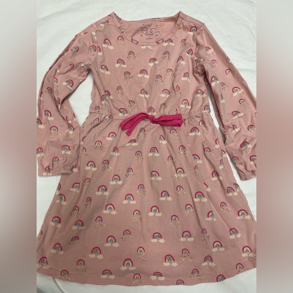 EGG New York. Little girls dress. Rainbows. With side pockets. Size 4T